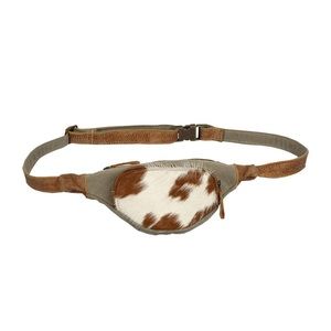 Myra Bag Cowhide and Canvas Fanny Pack